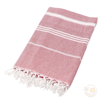 fouta serviette plage rouge