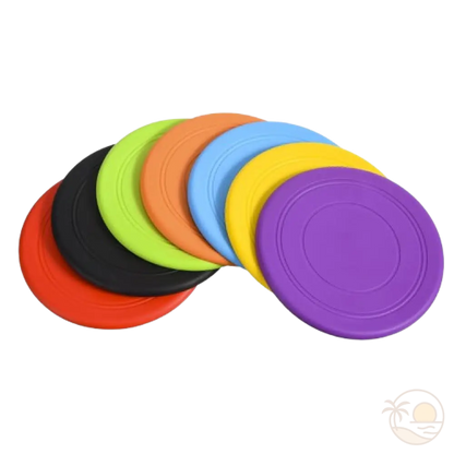 frisbee chien rouge noir vert orange bleu jaune violet