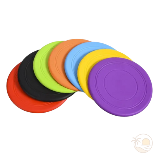 frisbee chien rouge noir vert orange bleu jaune violet