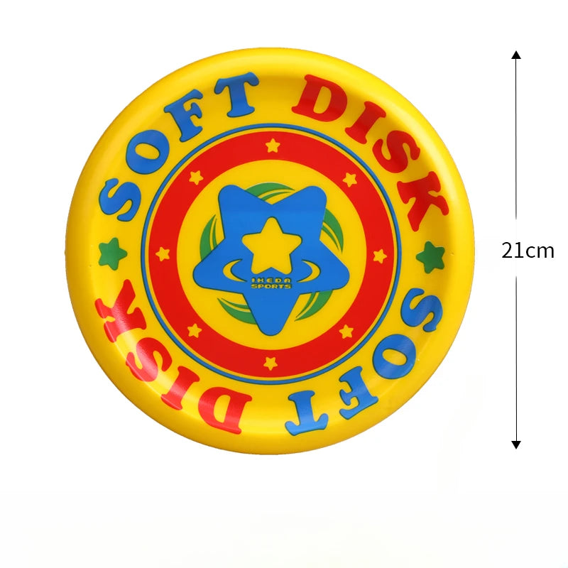 frisbee en mousse jaune motif