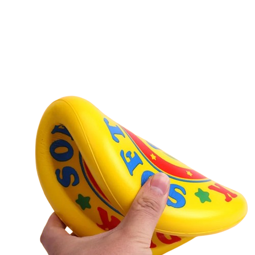 frisbee en mousse jaune plie