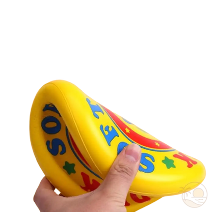 frisbee en mousse jaune plie