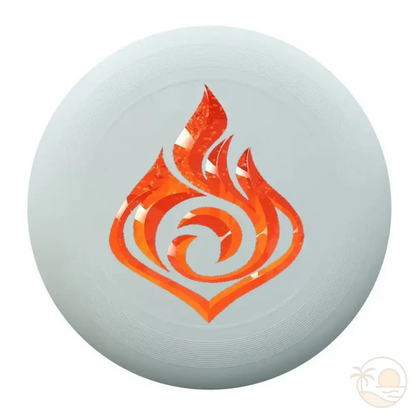 frisbee plage feu orange