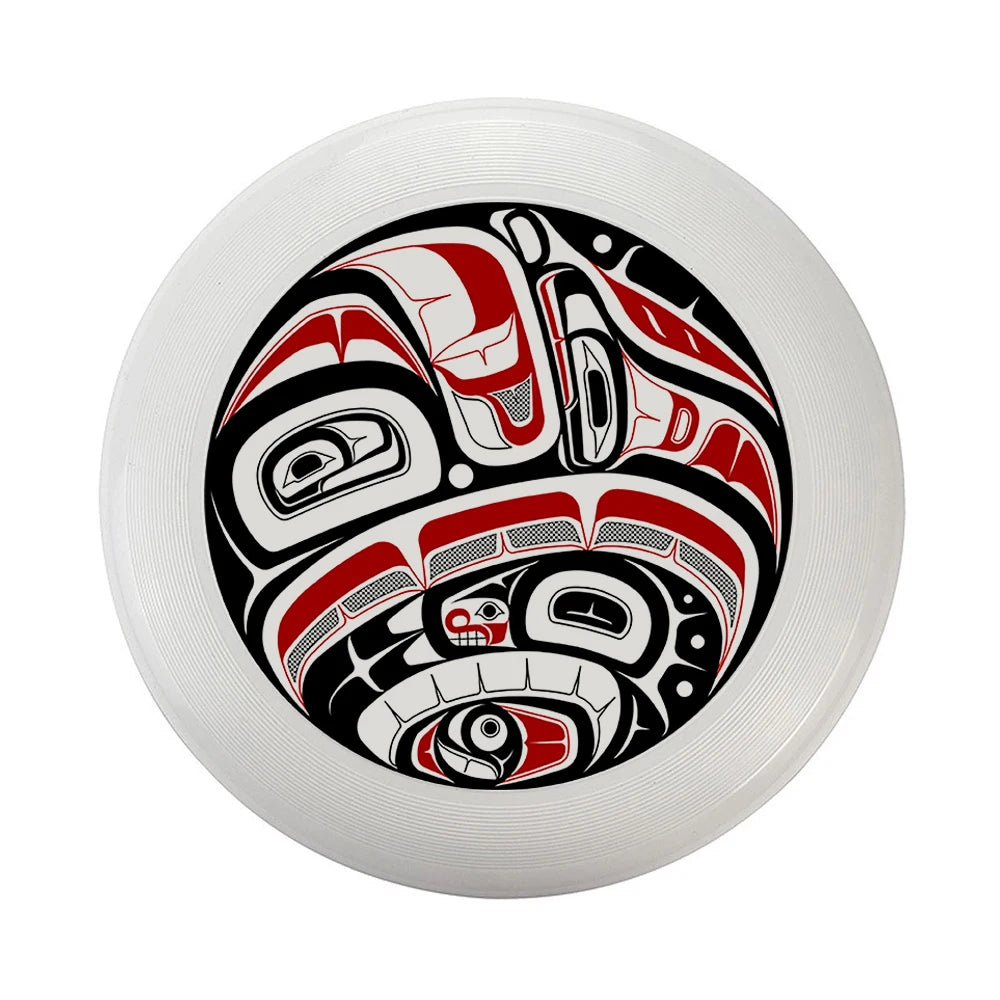 frisbee sport spirale tribale rouge noire