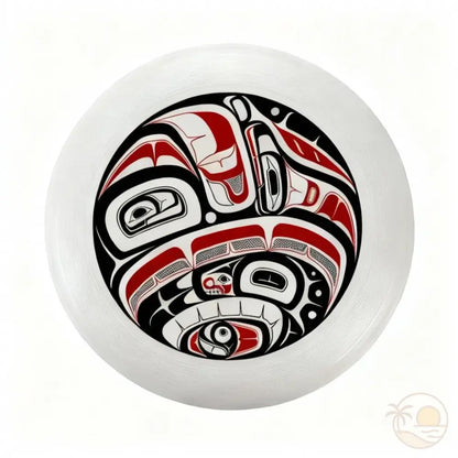 frisbee sport spirale tribale rouge noire