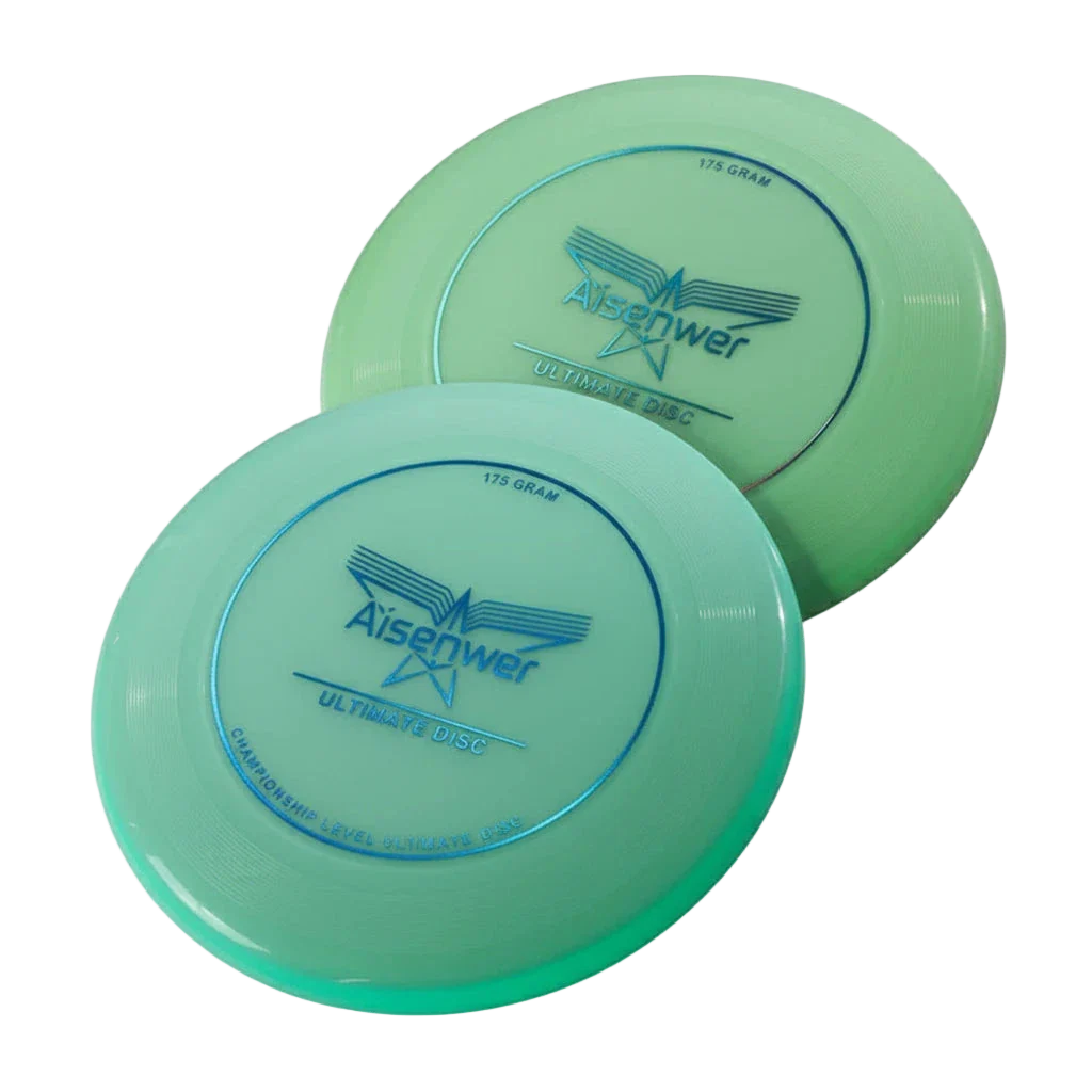 frisbees phosphorescents vert bleu
