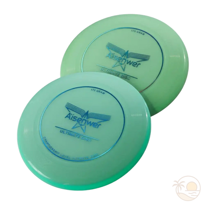 frisbees phosphorescents vert bleu