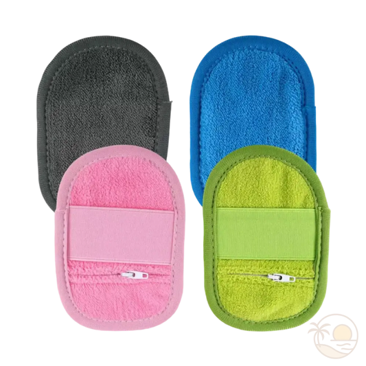 gants anti grains de sable gris bleu rose vert