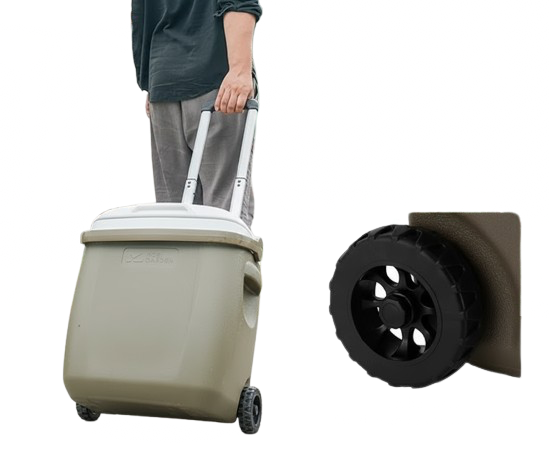 glaciere a roulettes zoom roue