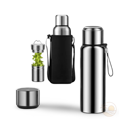 gourde isotherme 2l argent housse