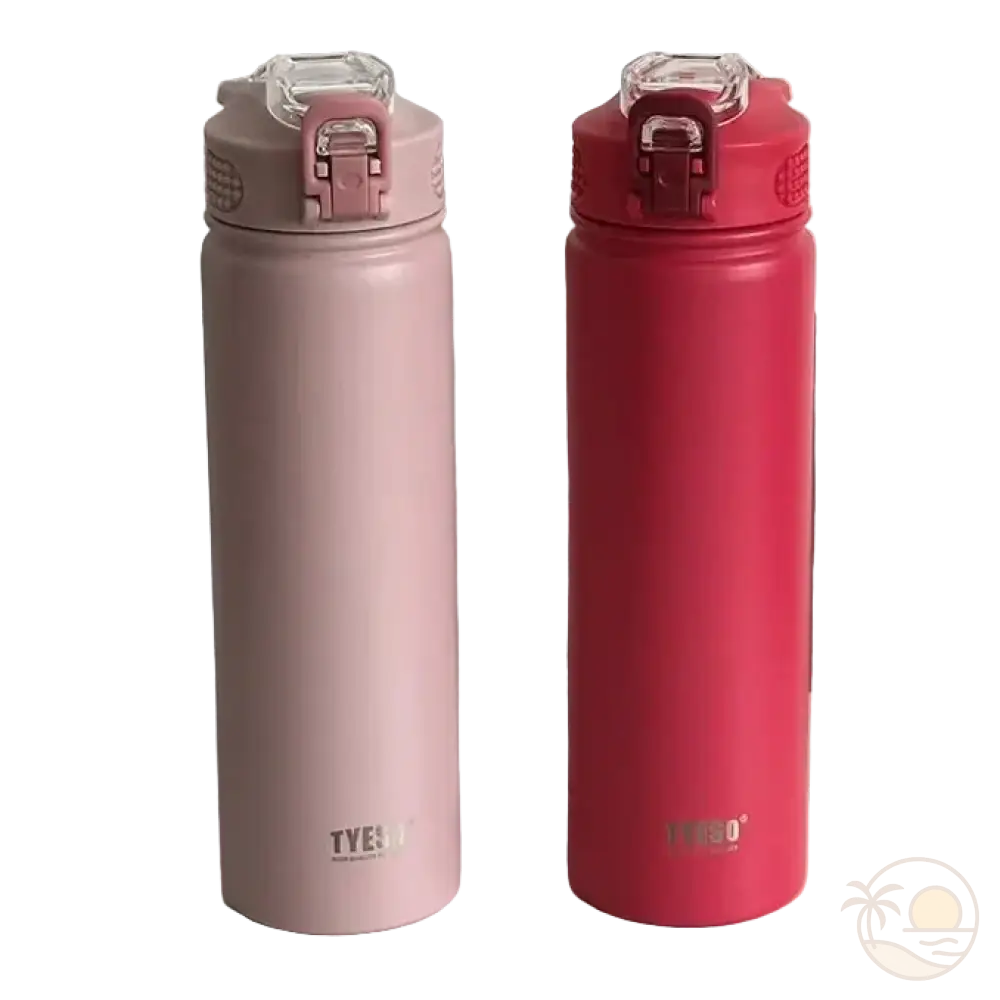 gourde isotherme avec paille integree rose fushia rose