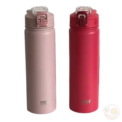 gourde isotherme avec paille integree rose fushia rose
