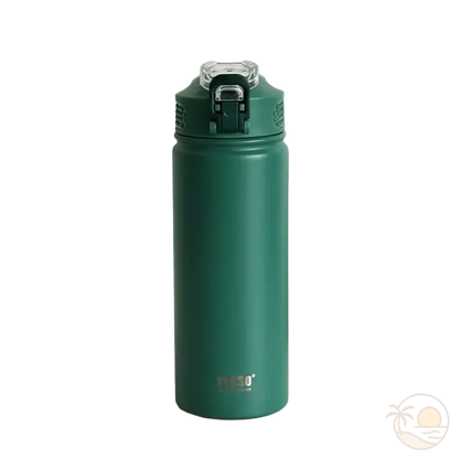 gourde isotherme avec paille integree vert