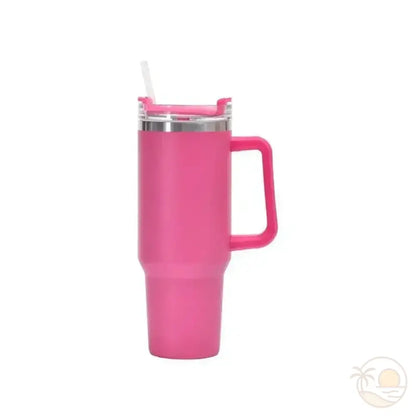 gourde isotherme avec paille rose