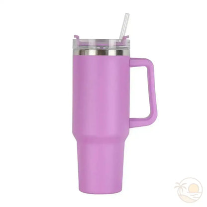 gourde isotherme avec paille violet clair