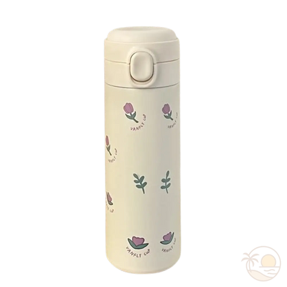 gourde isotherme fleurie fleurs roses