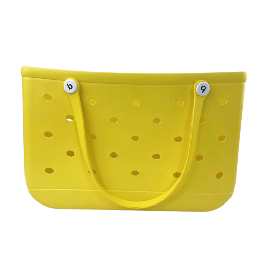 grand panier de plage jaune