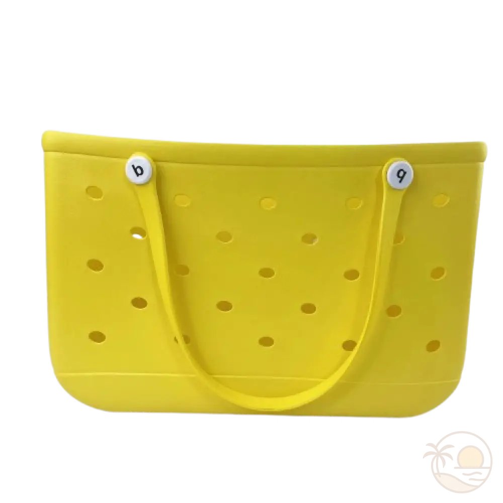 grand panier de plage jaune