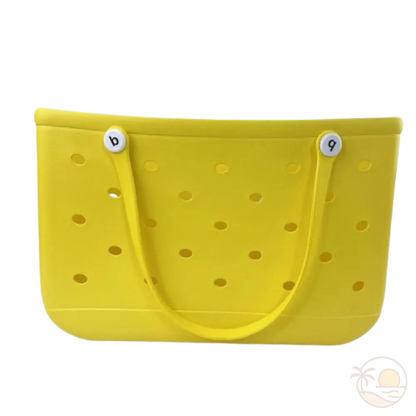 grand panier de plage jaune