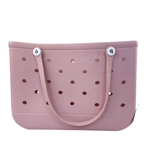grand panier de plage rose