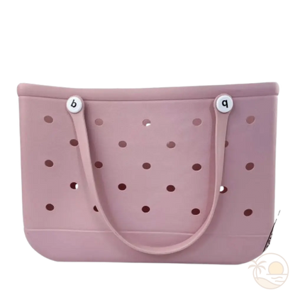 grand panier de plage rose
