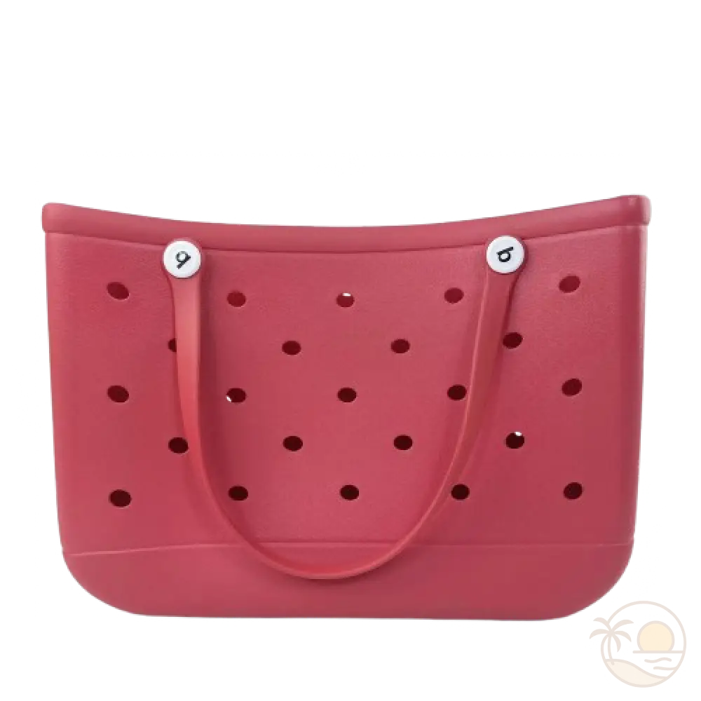 grand panier de plage rouge