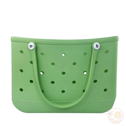 grand panier de plage vert