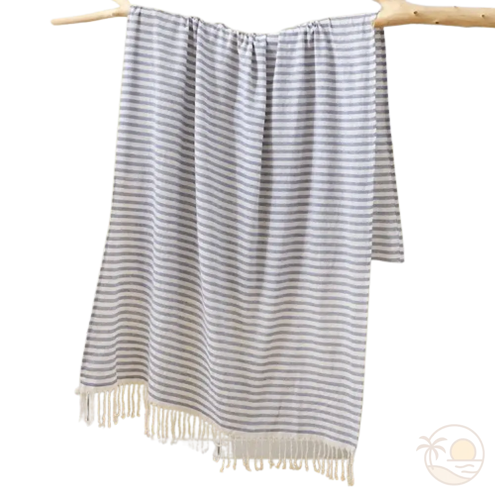 grande fouta de plage bleu