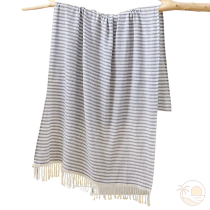 grande fouta de plage bleu