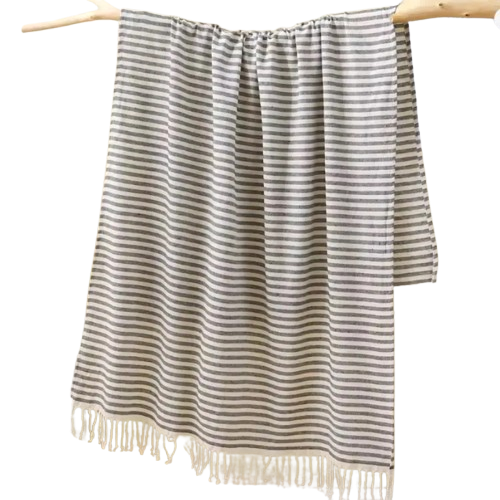 grande fouta de plage gris