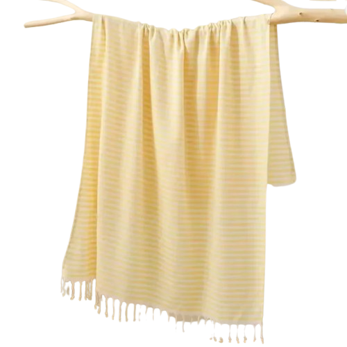 grande fouta de plage jaune