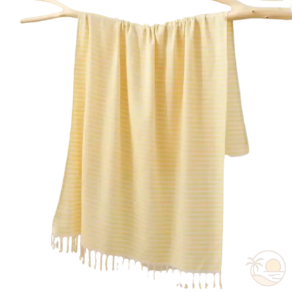 grande fouta de plage jaune