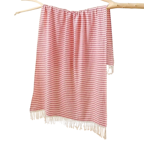 grande fouta de plage rouge