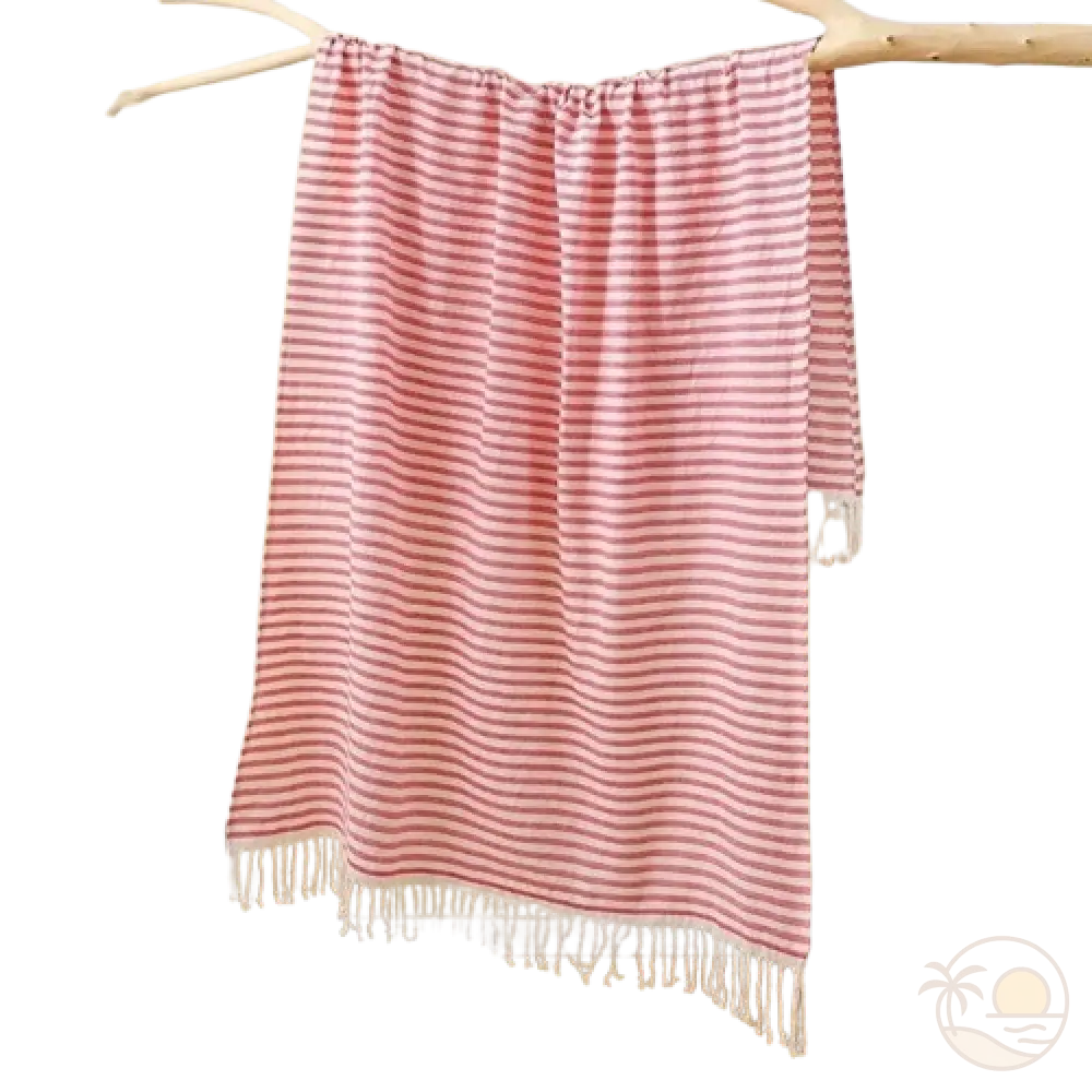 grande fouta de plage rouge