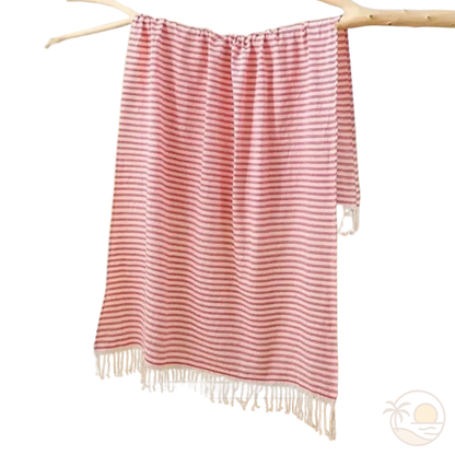 grande fouta de plage rouge