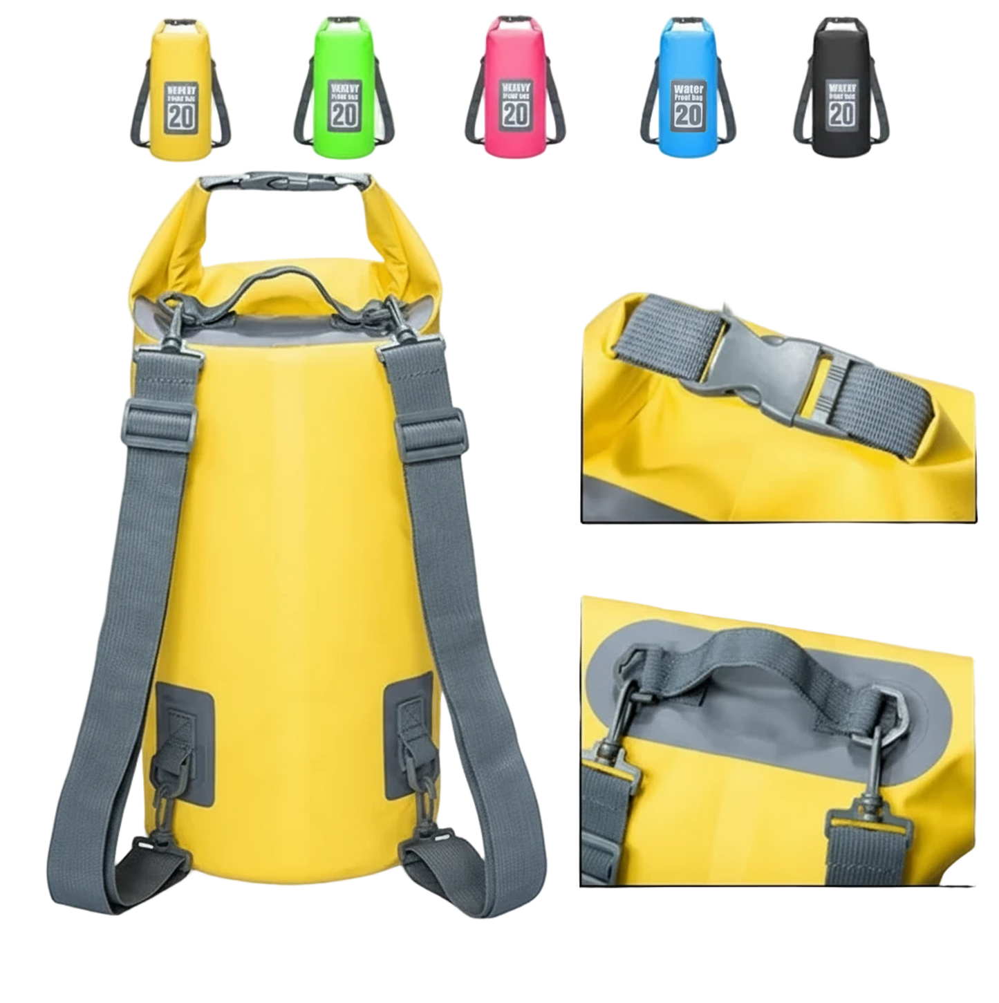 grandes pochettes de plage jaune vert rose bleu noir