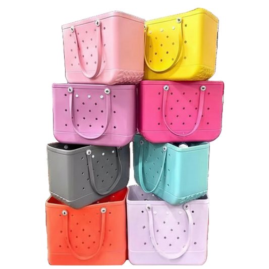 grands paniers de plage rose jaune violet rose noir bleu orange