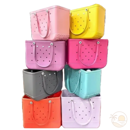 grands paniers de plage rose jaune violet rose noir bleu orange