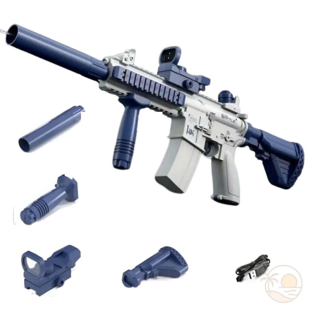 gros pistolet a eau bleu accessoires