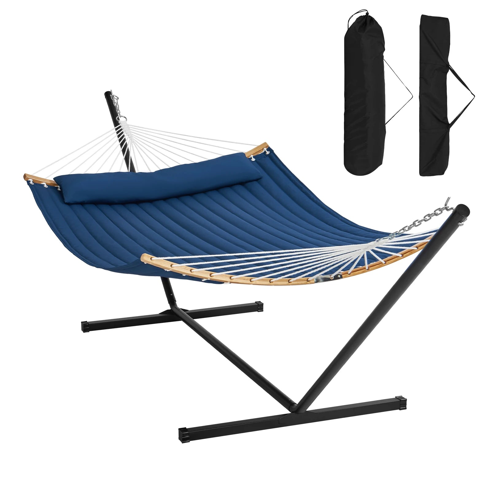 hamac avec support sac ouvert pied