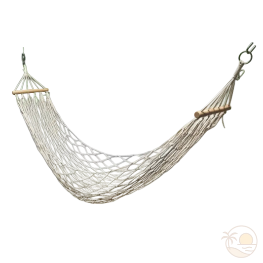 hamac plage ouvert blanc