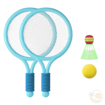 jeu de raquettes de plage bleu