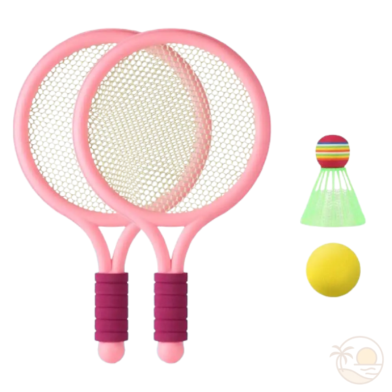jeu de raquettes de plage rose