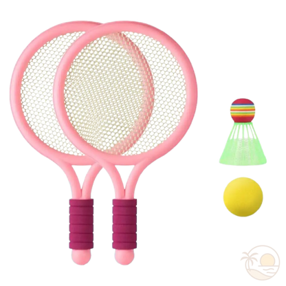 jeu de raquettes de plage rose