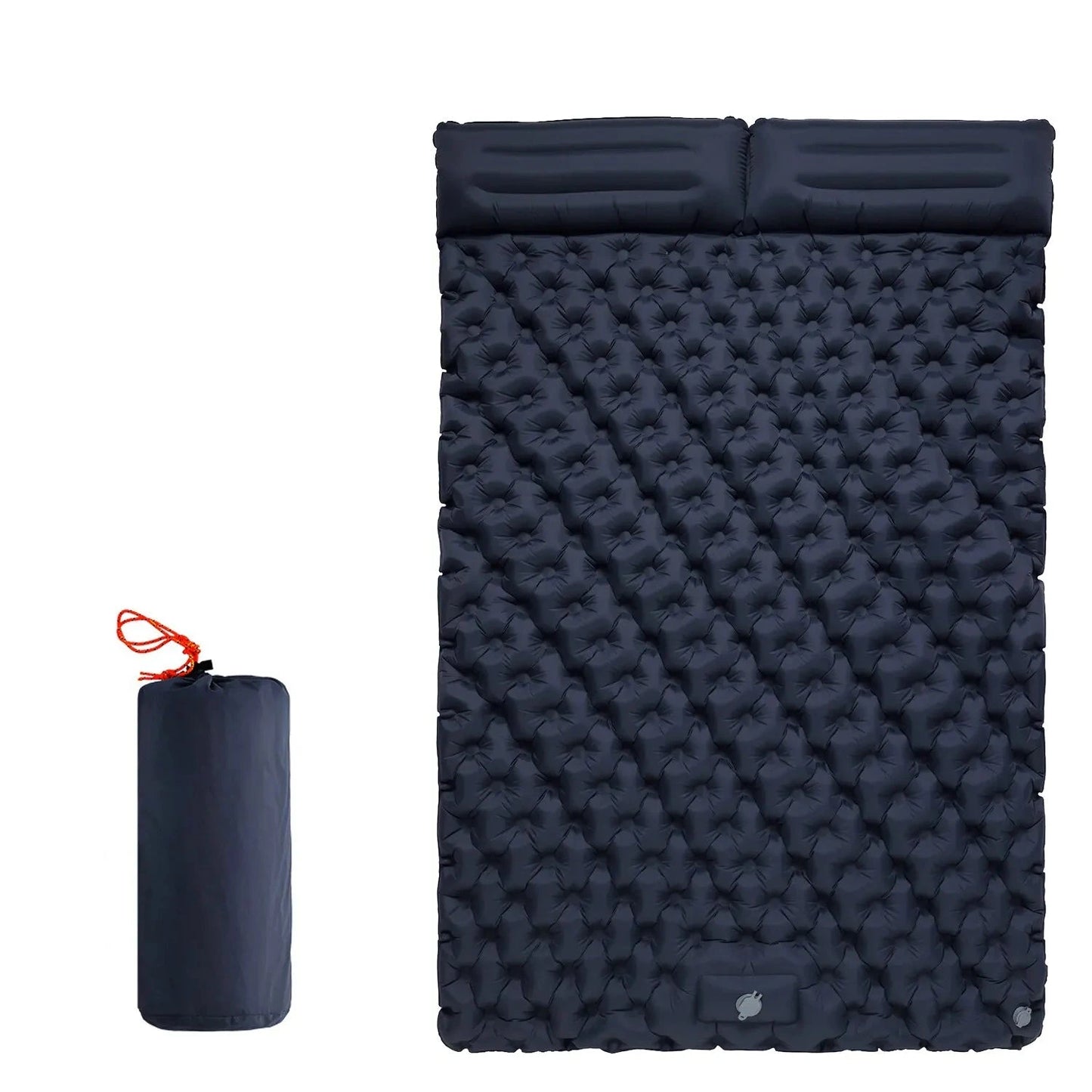 matelas de plage 2 personnes bleu marine sac