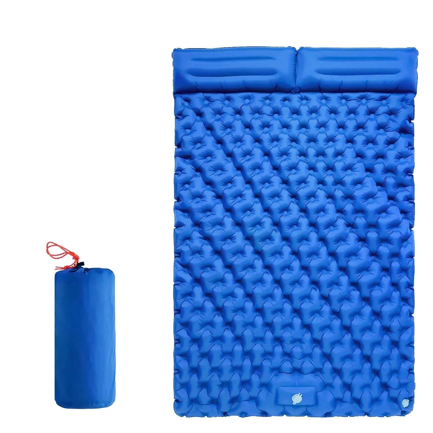 matelas de plage 2 personnes bleu sac