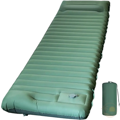 matelas de plage epais enroulable vert ouvert sac
