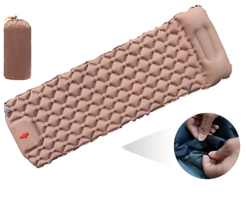 matelas de plage gonflable sac marron