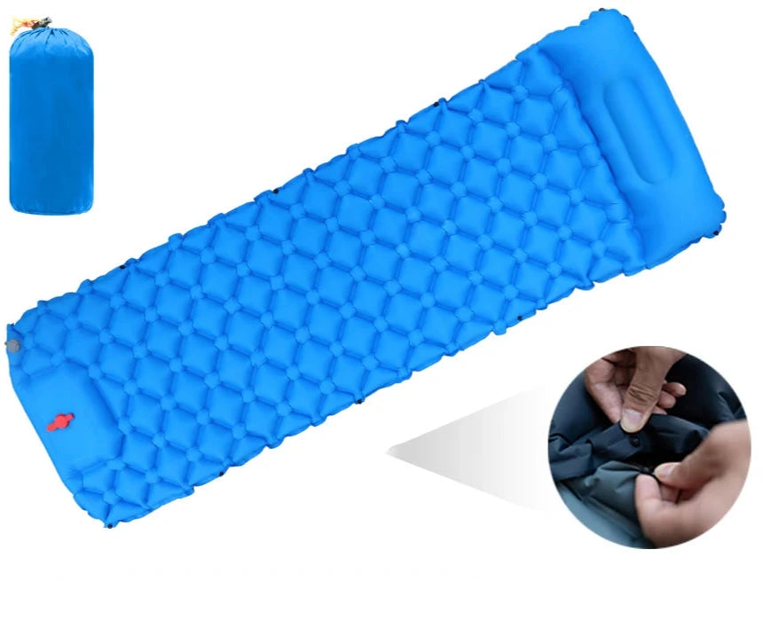 matelas de plage gonflable sac bleu