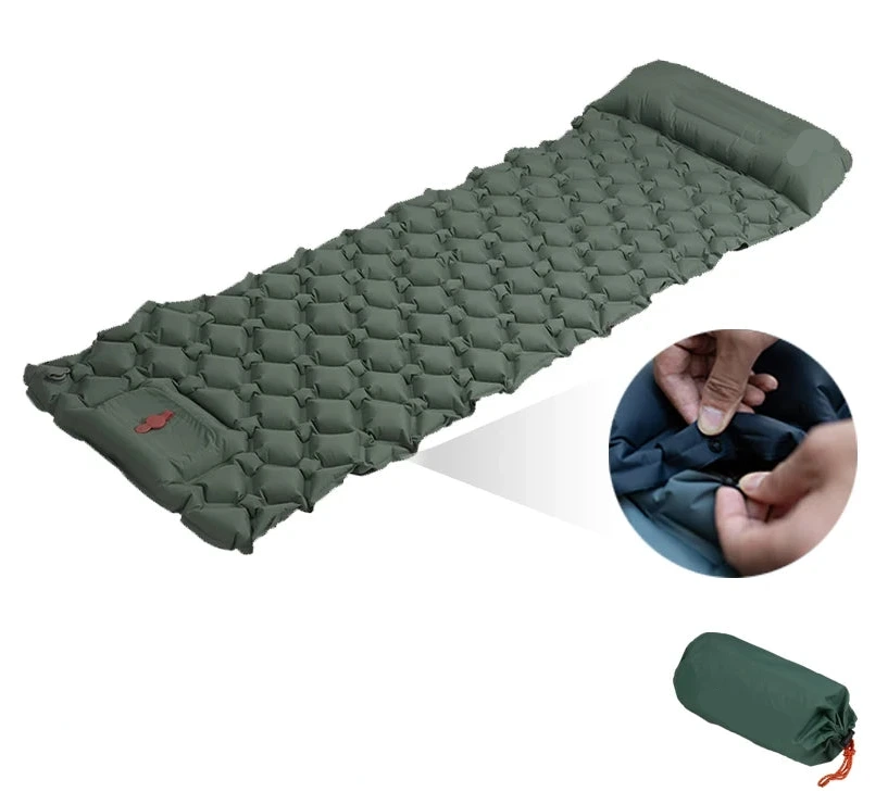 matelas de plage gonflable sac vert
